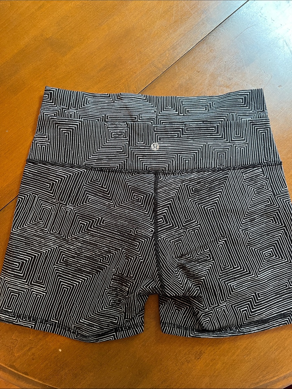 Lululemon Black & White Geo-Print Women's Active Shorts
